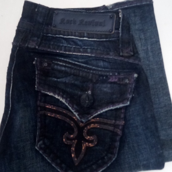 Rock Revival Women's 26 Stephanie Bootcut Embellished Purple Accents NWOT - Picture 2 of 10